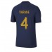 Billige Frankrig Raphael Varane #4 Hjemmebane Fodboldtrøjer VM 2022 Kortærmet